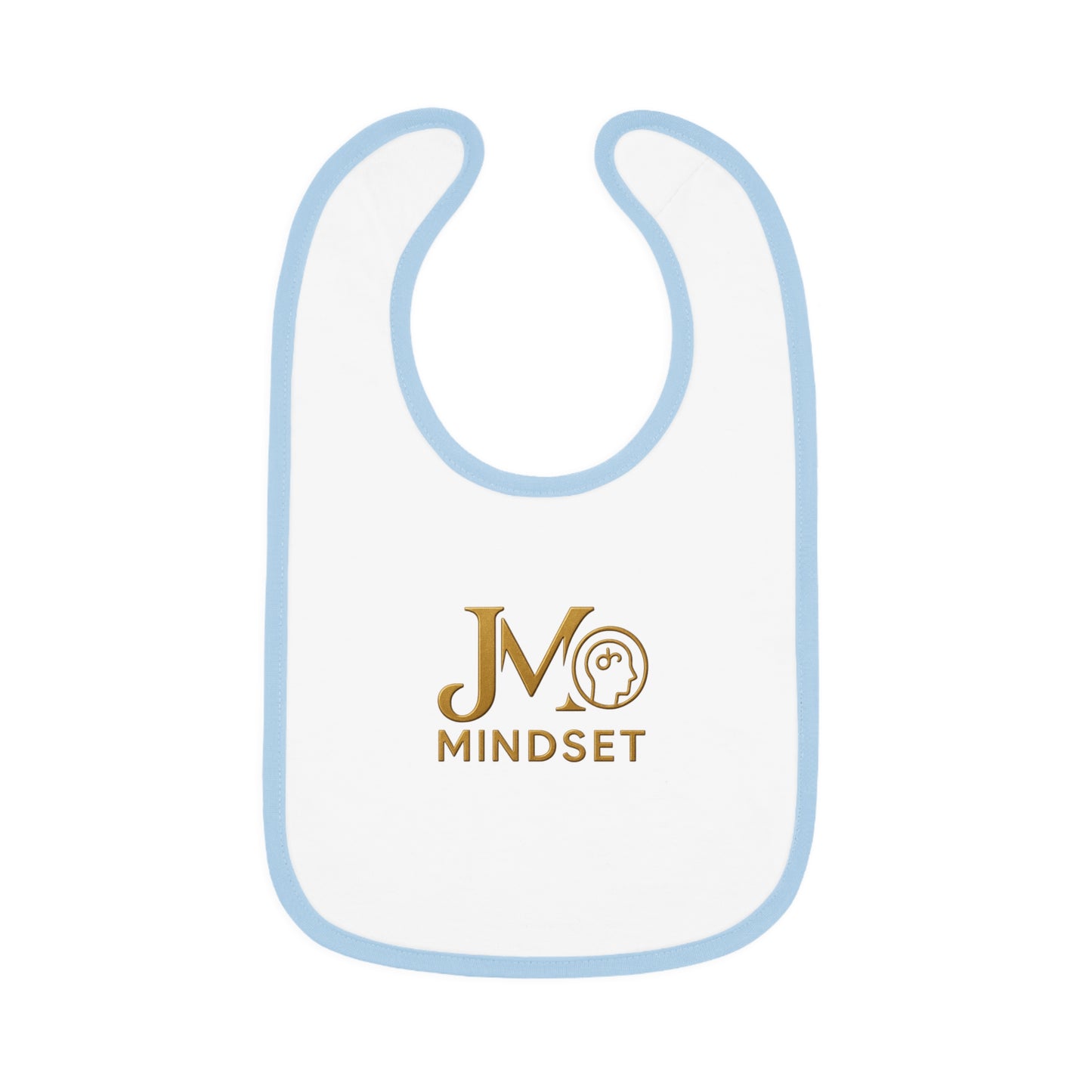 Baby Bib with Contrast Trim, Toddler Gift, Cute Baby Shower Present, Fun Mindset Theme Bib, Personalized Baby Essential